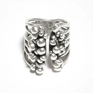 NWT Handmade Chanour Dewy Drop Statement Ring, Adjustable, 925 Silver-Plated